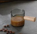 معيار قهوة زجاجى يد خشب